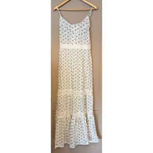 Dollskill - Sugar Thrillz-Elegant White Floral Maxi Dress- Size Small